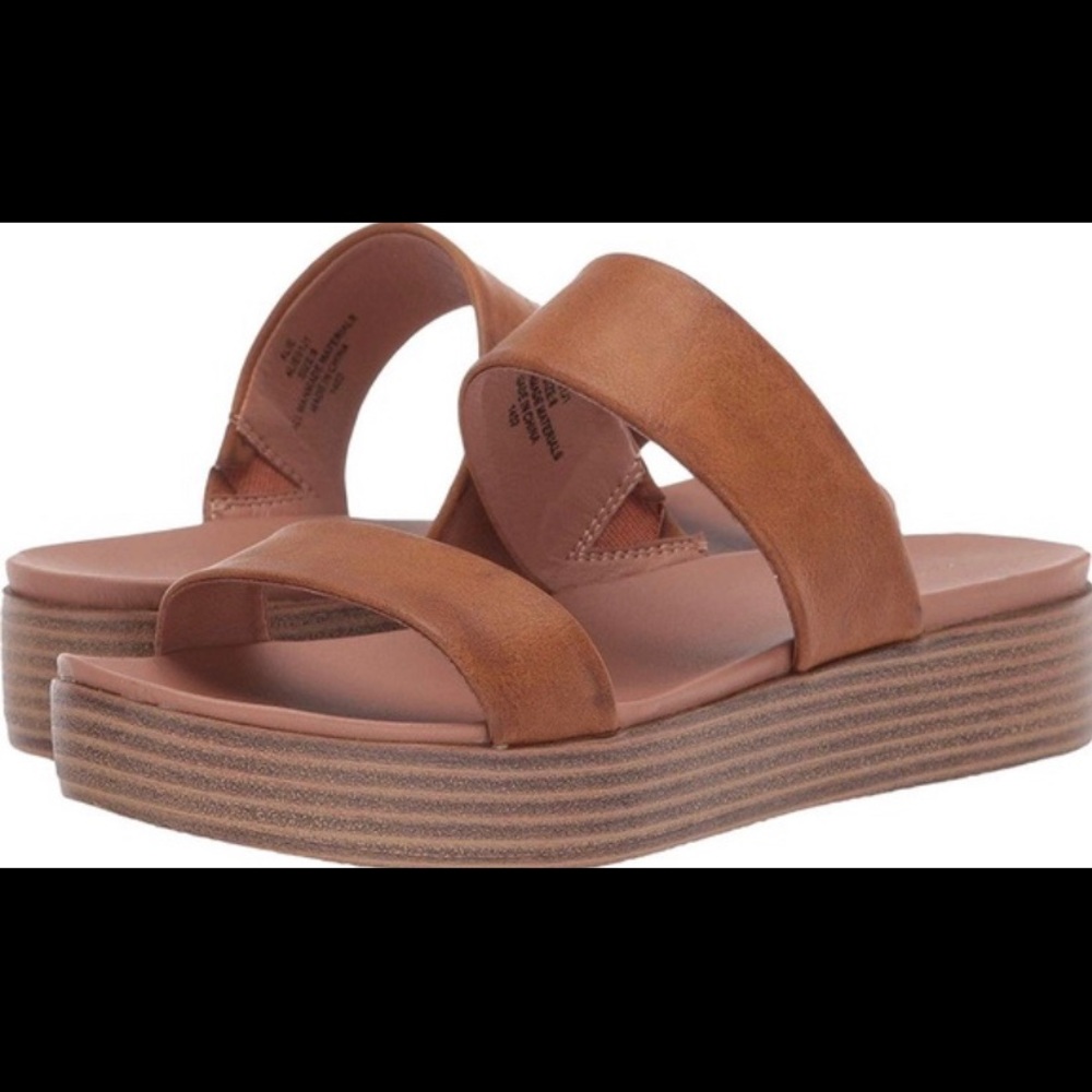 Double Strap Leather Espadrille Size 8